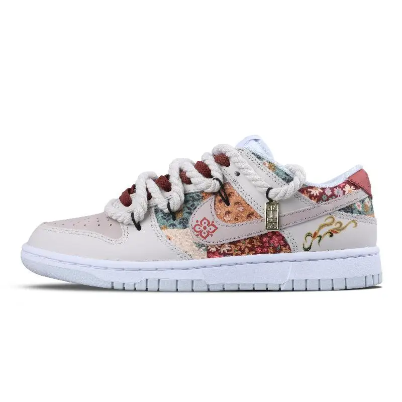 【Настроить】Nike Dunk Обувь для скейтбординга Унисекс Низкие красные кроссовки HF0730-160