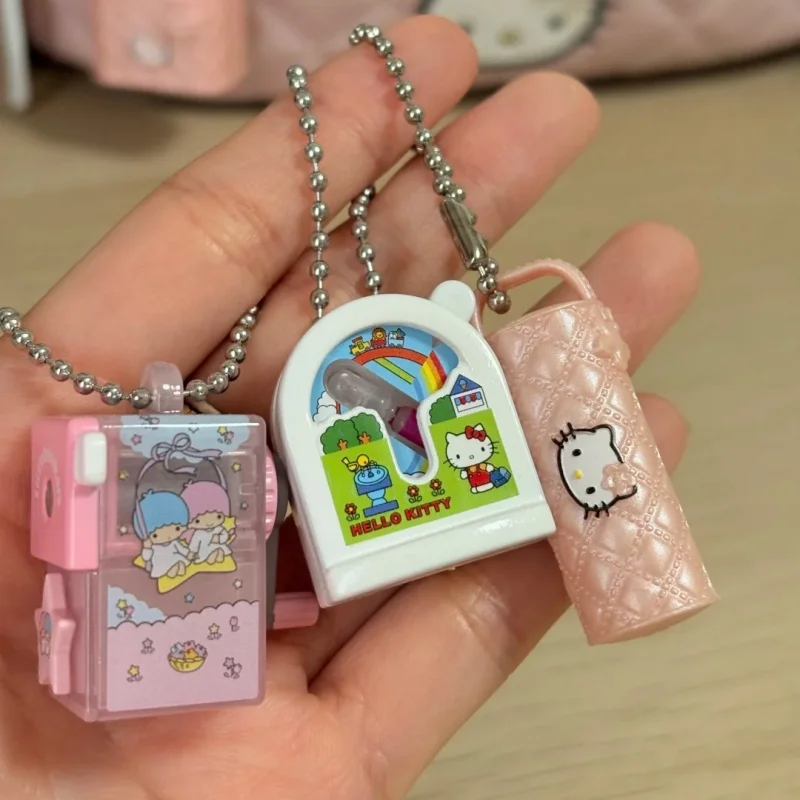 Фото Bandai Gashapon Sanrio Hello Kitty & Friends, мини-фигурка, брелок-шпилька, подвеска в стиле ретро Kawaii Series 2, модная слепая коробка, игрушки, милые подарки №5