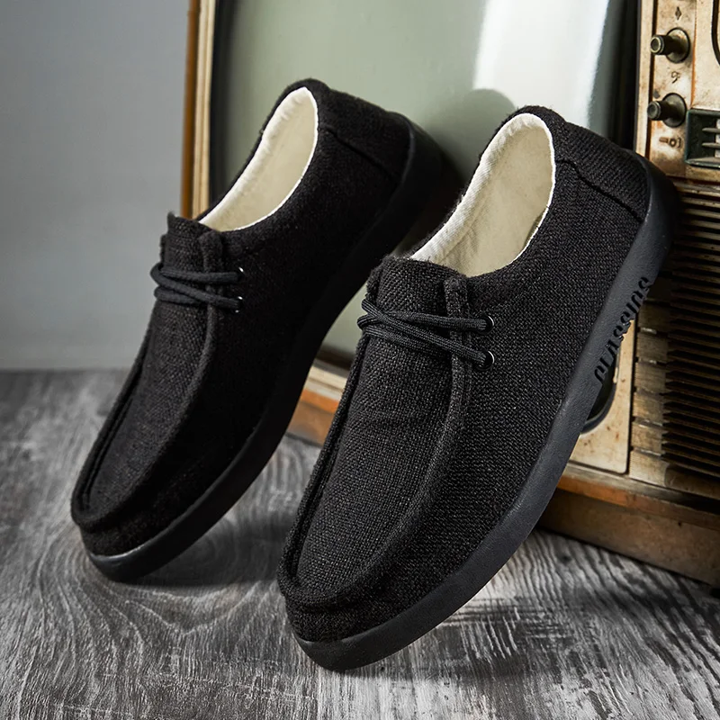 Фото Le Fu Shoes Мужская парусиновая обувь на плоской подошве Высококачественная брендовая повседневная обувь Boat Luxury Shoe Facon Дизайнерская обувь Лоферы на плоской подошве №2