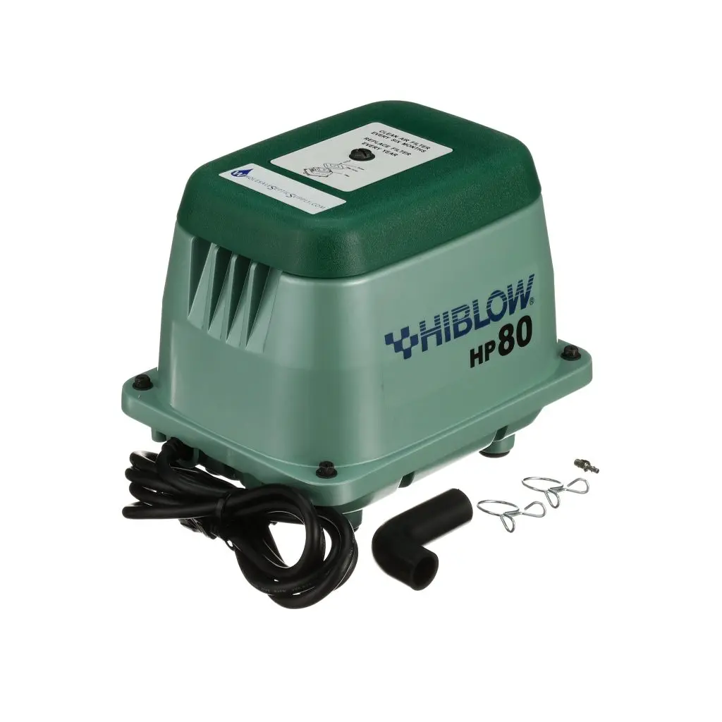 Фото HIBLOW HP-80 Аэратор для пруда септик линейный воздушный насос 110-120 В 60 Гц 80 л/мин для аквариума №5