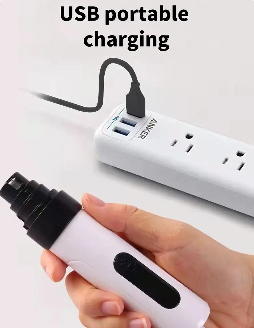 Фото Электрические машинки для стрижки ногтей с зарядкой от USB для домашних животных тихие кошачьи лапы триммер для ухода за ногтями Инструменты №5