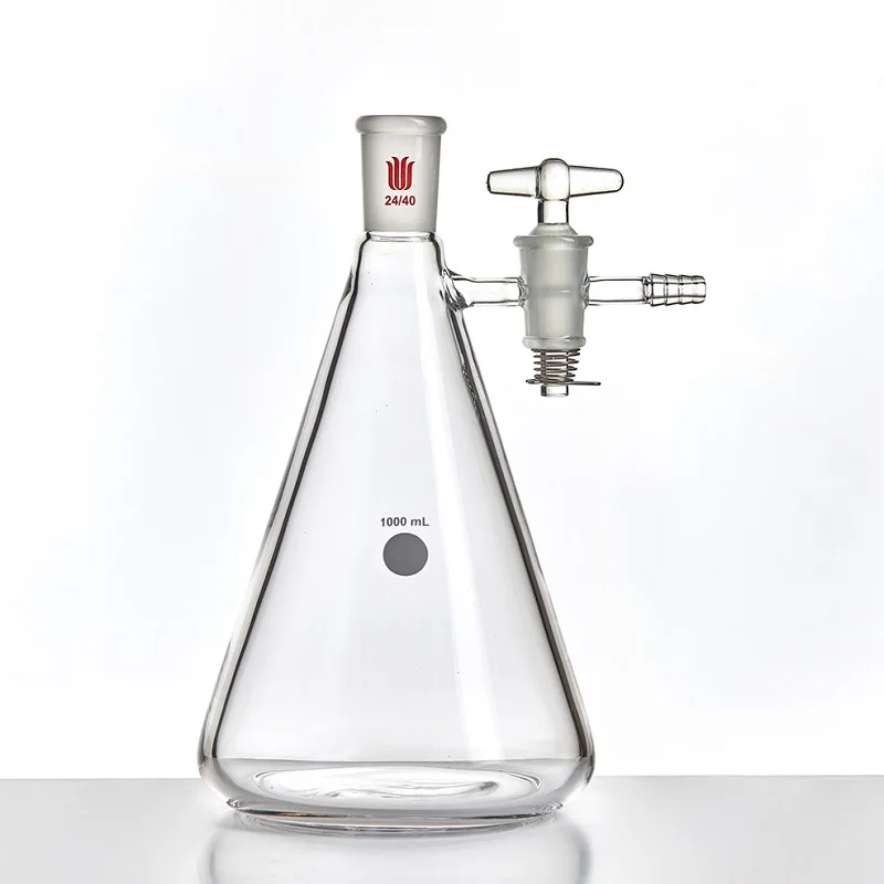 Всасывающий фильтр SYNTHWARE erlenmeyer, флакон с шлифовальным горлышком, со стеклянным клапаном, диафрагма клапана 2 мм/4 мм, F66