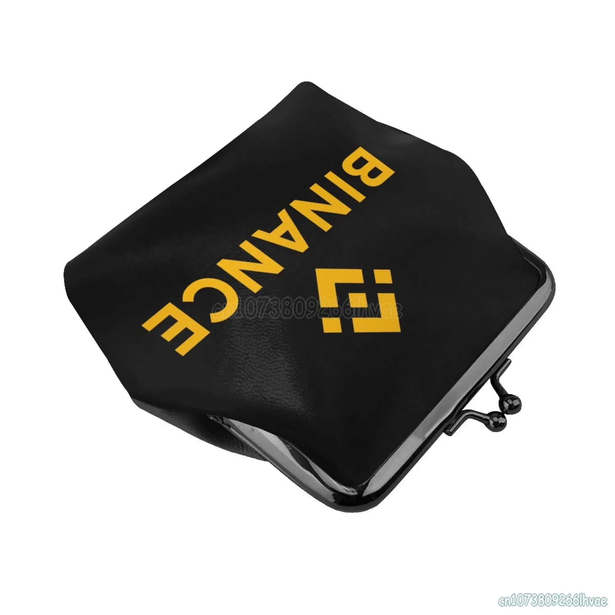 Фото Женский кожаный кошелек Binance, небольшой мешочек для мелочи с застежкой-застежкой-поцелуем, кошелек с пряжкой для девочки, подарок №3