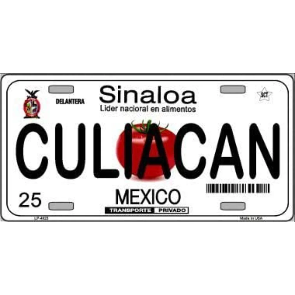 Sinaloa Culiacan Мексика Новинка металлический Печатный номерной знак кино пропеллер туалетный Знак 12x6 дюймов