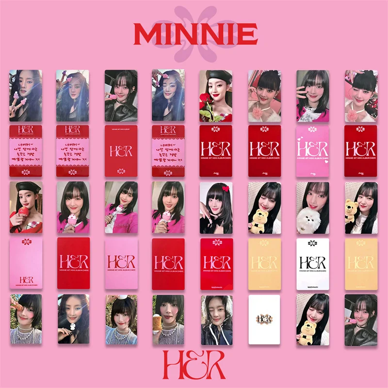 4 шт./компл. GIDLE Group Minnie HER LOMO Card K4 Специальная карта Broadcast Hit Card Мини-альбом Открытка Фотокарта Коллекция для девочек Подарок