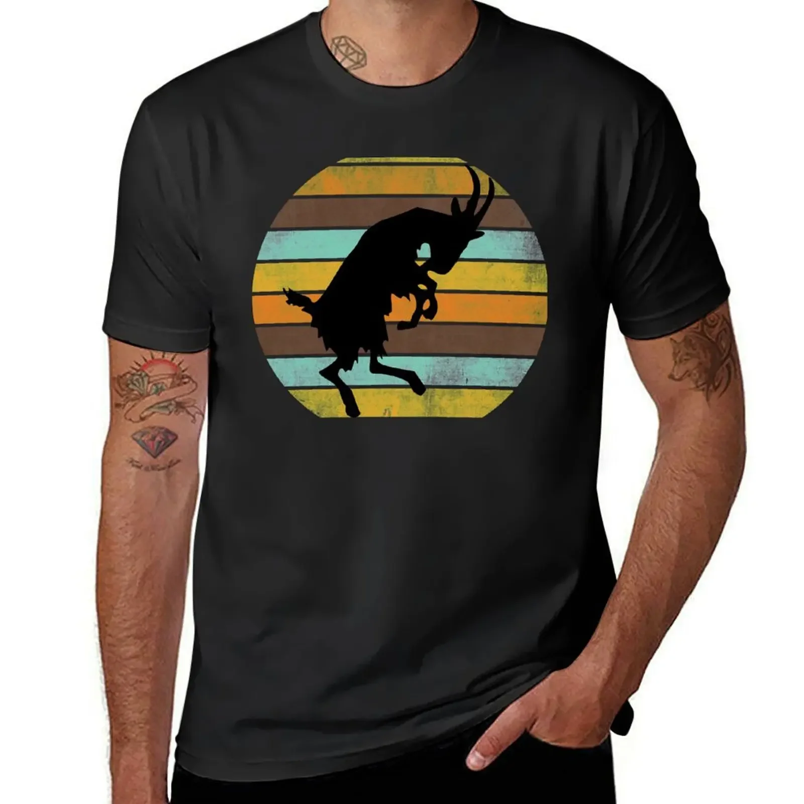 Футболка Billy Goat Silhouette в стиле ретро с закатом, дешевые футболки для мужчин