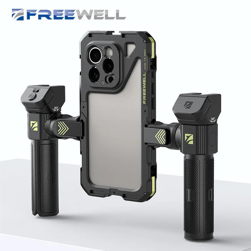 Многофункциональный Штатив для смартфона и монопод Freewell с ручками для iPhone 15 Pro, стабилизатор видеосъемки
