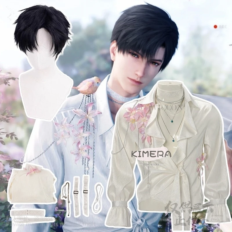 Игра Love And Deepspace Косплей Zayne Lishen Костюм Рубашка с цветком Сексуальная красивая аниме Униформа Парики Хэллоуин Вечеринка по индивидуальному заказу