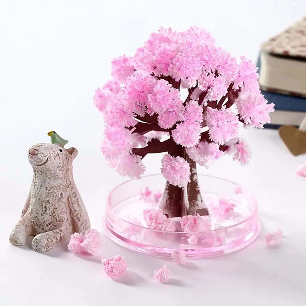 Цветущее бумажное дерево «сделай сам», бумага Cherrytree, Сакура, хрустальные деревья, волшебная бумага, волшебное растущее дерево, японский рабочий стол, цветение вишни