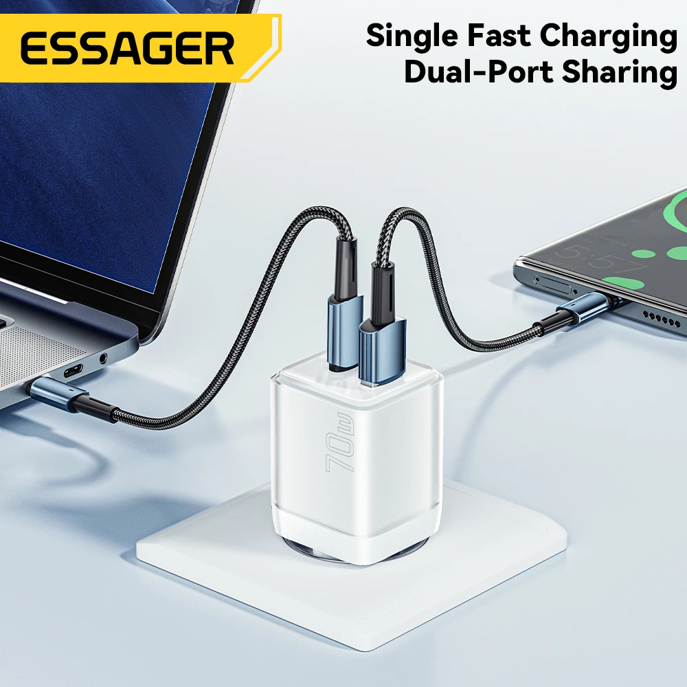 Фото Зарядное устройство Essager, 70 Вт, USB Тип C, PD QC PPS №4