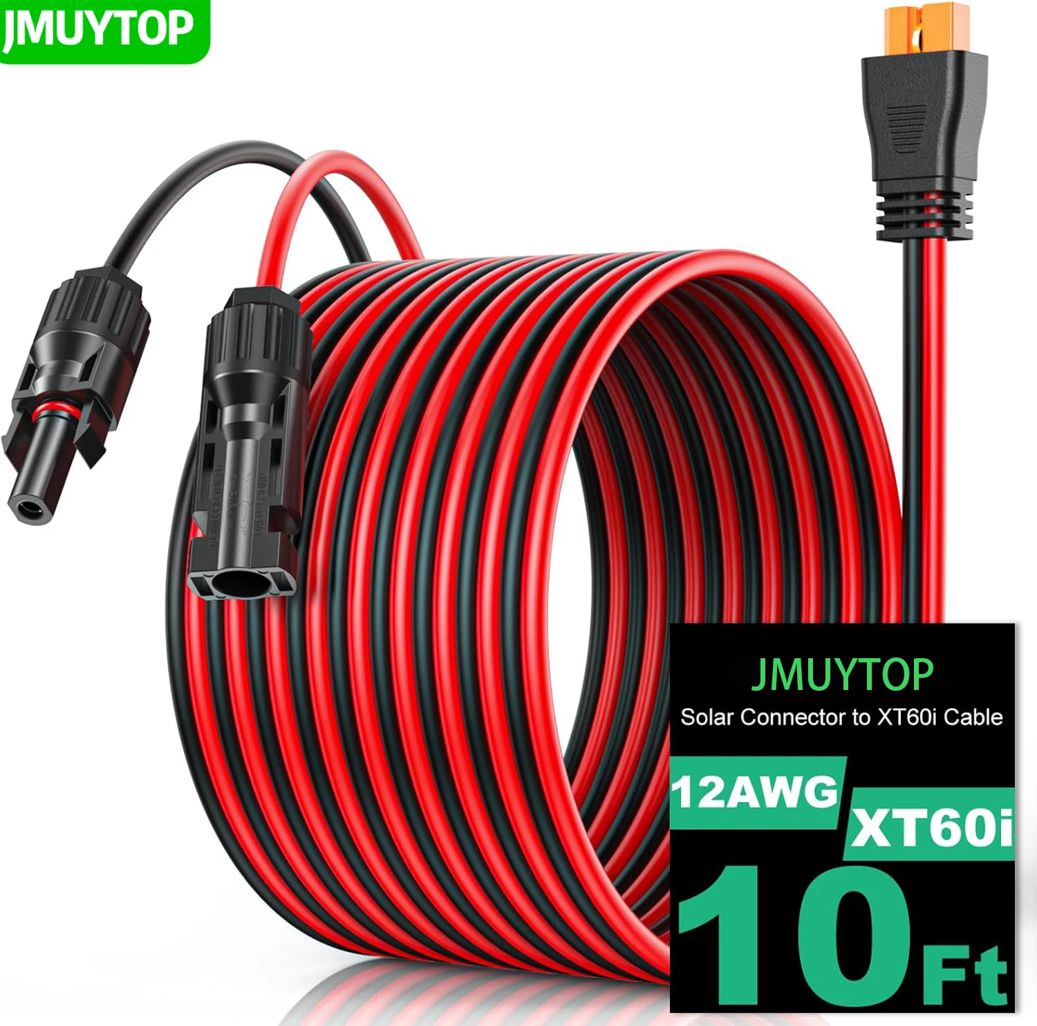 JMUYTOP для портативной электростанции EcoFlow XT60i удлинительный кабель 12AWG 118 дюймов/3 м кабель солнечной панели для RIVER DELTA 2
