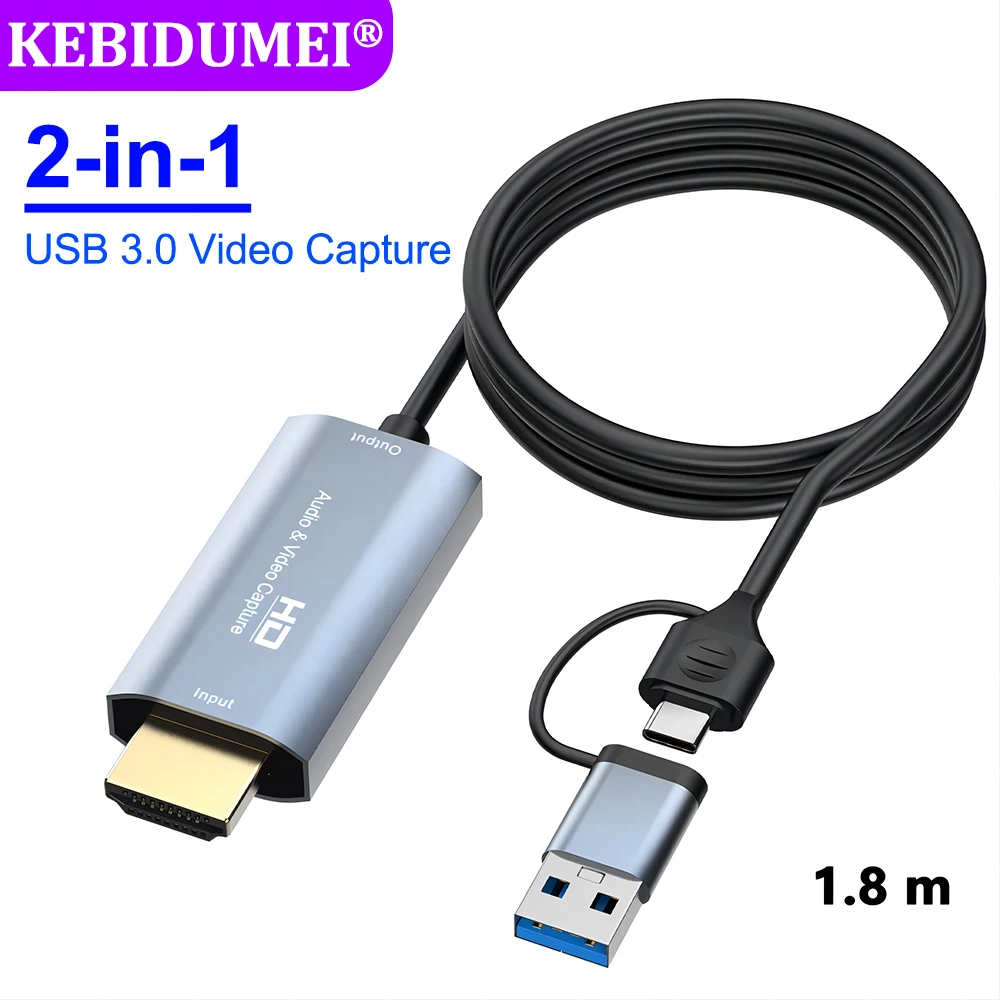 Видеозаписывающее Устройство USB 3,0, 1080P, 60 кадров/с, HDMI на USB/Type-C