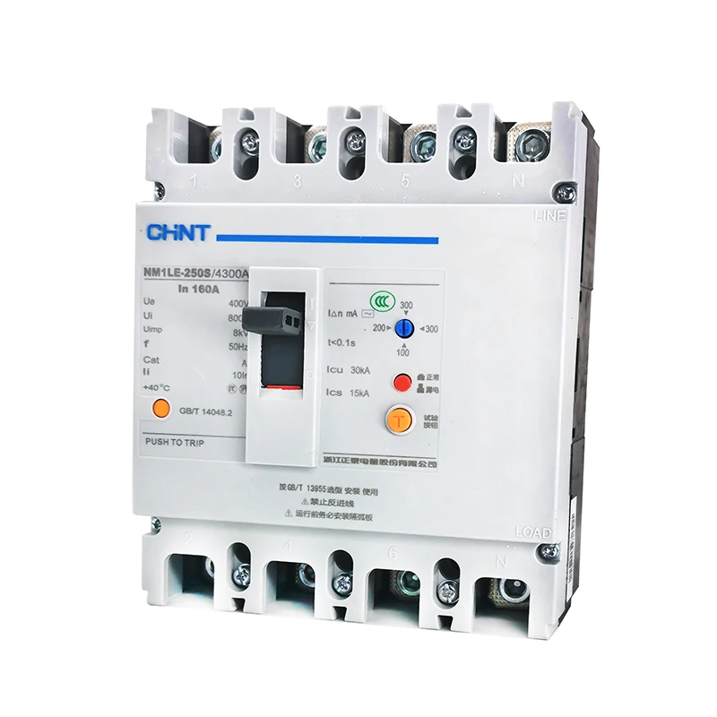 NM1LE-125S/4300 32A 63A 80A 100A 125A 160A 200A 250A 315A 400A 500A 630A защитный выключатель утечки, воздушный выключатель