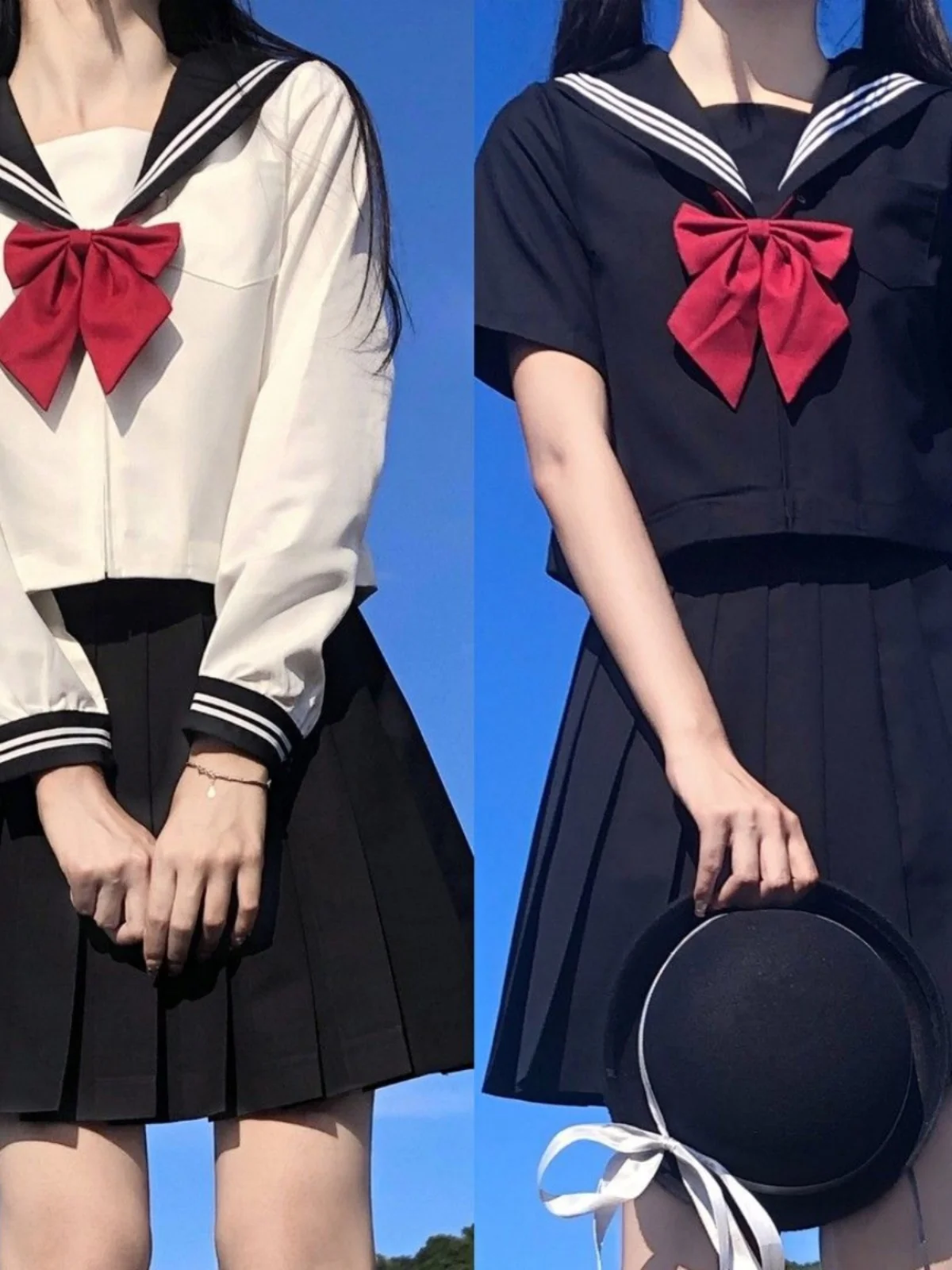 Белый двухцветный тройник orm Set Student School orm JK orm Sailor Basic Set plus Size 200 Pou Special Edition Шорты