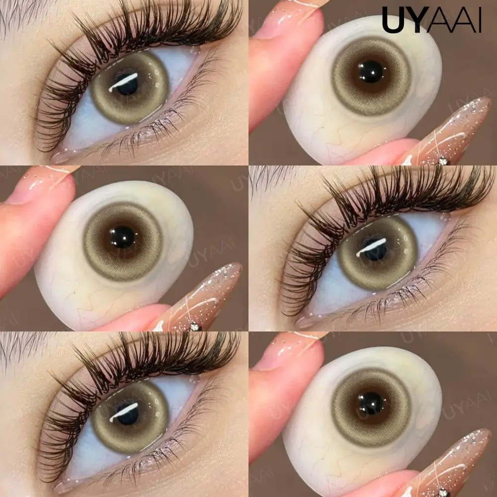 UYAAI 2 шт. серые контактные линзы для красоты, моды, здоровья, мягкие натуральные контактные линзы, цвет глаз, макияж, ежегодный комфорт, бесплатный чехол (art.: 3920cb8f48f3f) - 3920cb8f48f3f