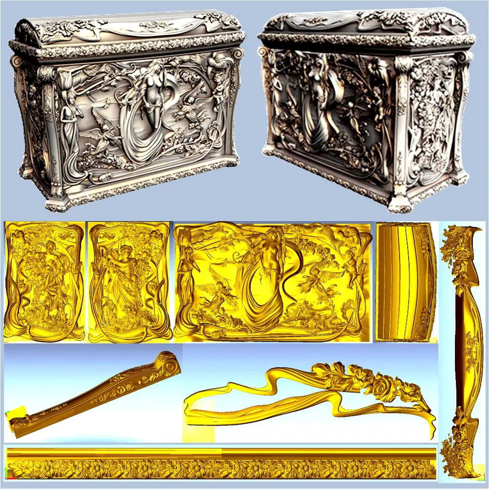 3d модель STL рельеф для ЧПУ формат STL 3d модель для ЧПУ artcam vectric aspire изысканная коробка дизайн коробка с голыми девушками