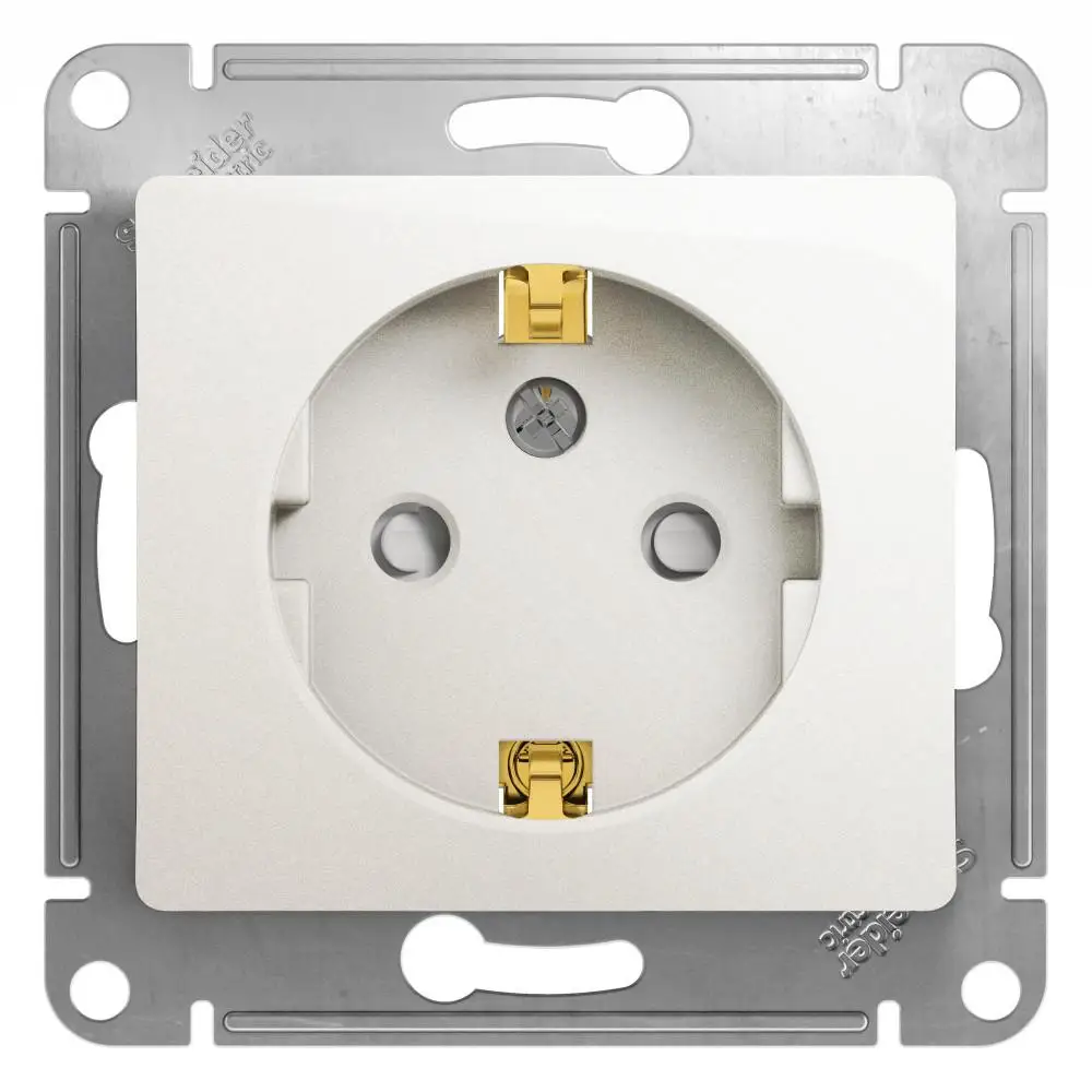 Schneider Electric Glossa Перламутр Розетка сз со шторками, 16А (art.: 3920bc8b35a88) - 3920bc8b35a88