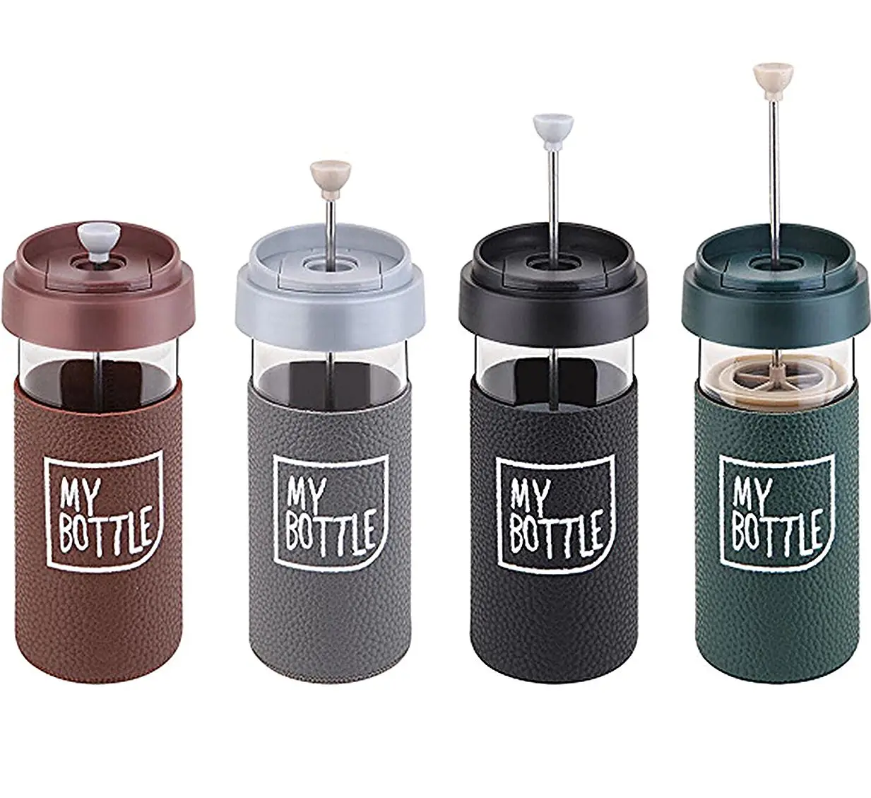 Кружка FRENC PRESS Coffee 450 мл, термос с кожаным покрытием, стеклянная чашка для кемпинга, травяной чай, китайский чай, пивоваренный портативный