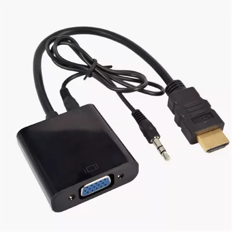 Конвертер переходник HDMI to VGA + звук audio Jack (Черный)