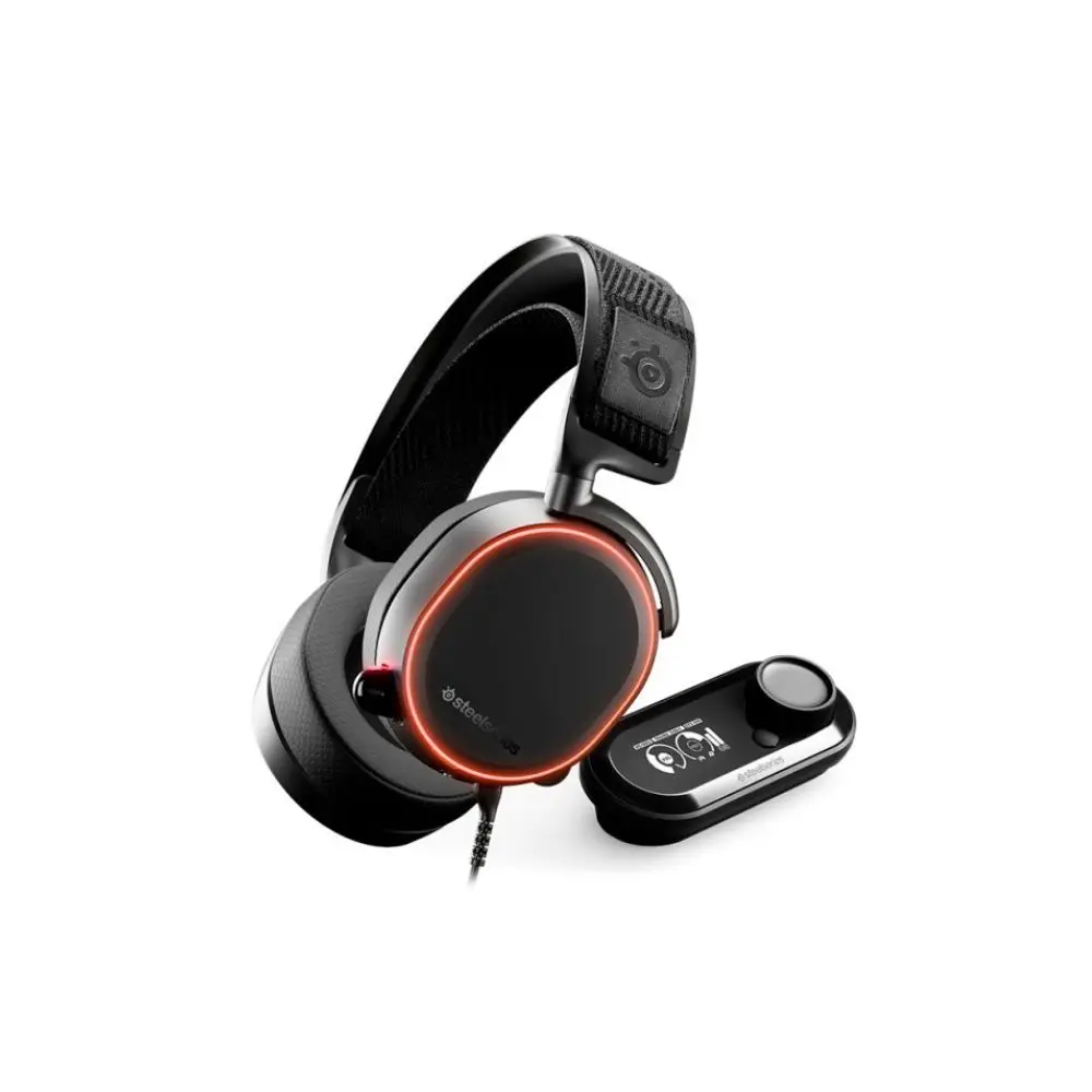 Игровые наушники SteelSeries Arctis Pro+ черные (Hi-Res 40 мм, RGB-подсветка, USB, 3.5 mm, 4-Pole, GameDAC)
