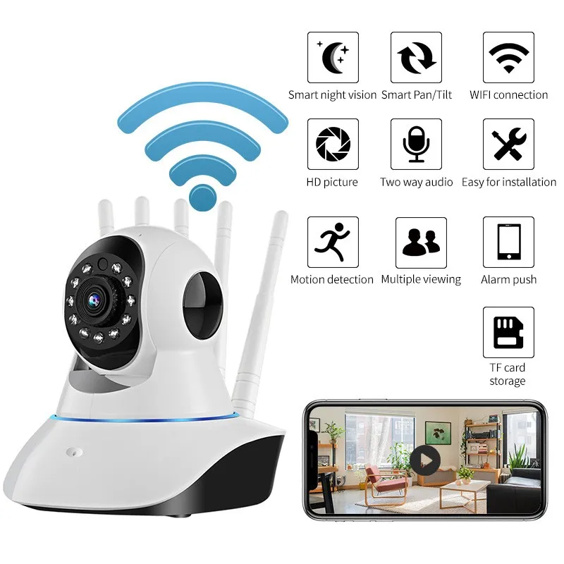 Беспроводная IP-камера видеонаблюдения, 1080P, 2,4 ГГц, Wi-Fi