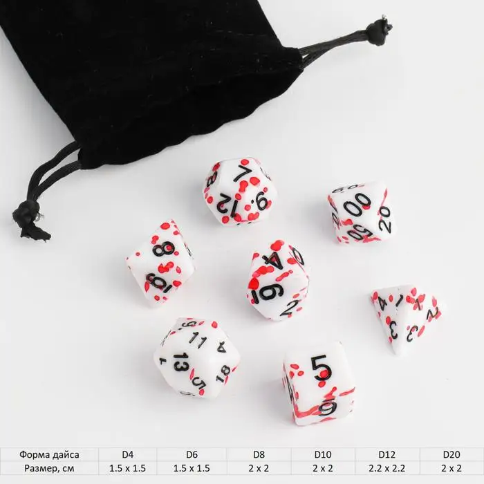 Набор кубиков для D&D (Dungeons and Dragons, ДнД), серия: D&D, Капля, 7 шт
