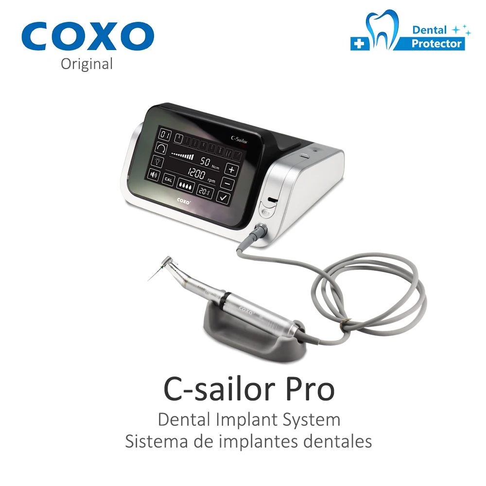 Фото Двигатель зубного имплантата COXO, самый крутящий момент C-Sailor Pro, высокая мощность 80 Н см, оптоволоконный светодиодный светильник, управление сенсорным экраном №3